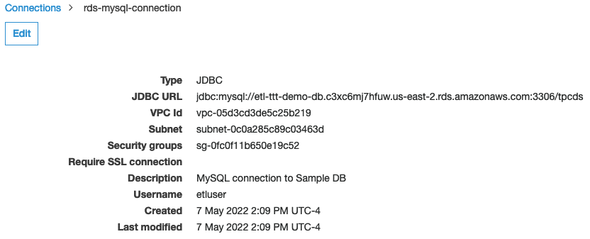 CONNECTION DETAILS
